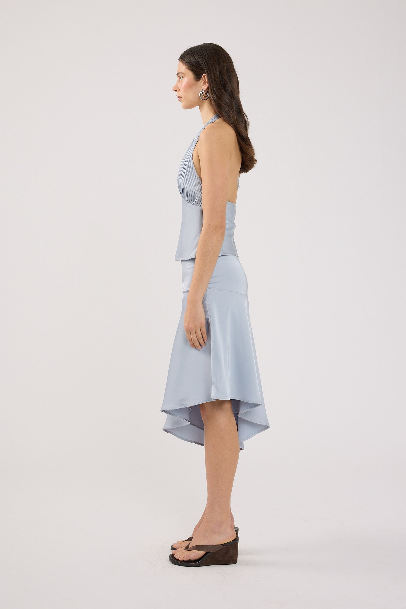 Perfect Stranger True Romance Satin Halter Top Ice Blue