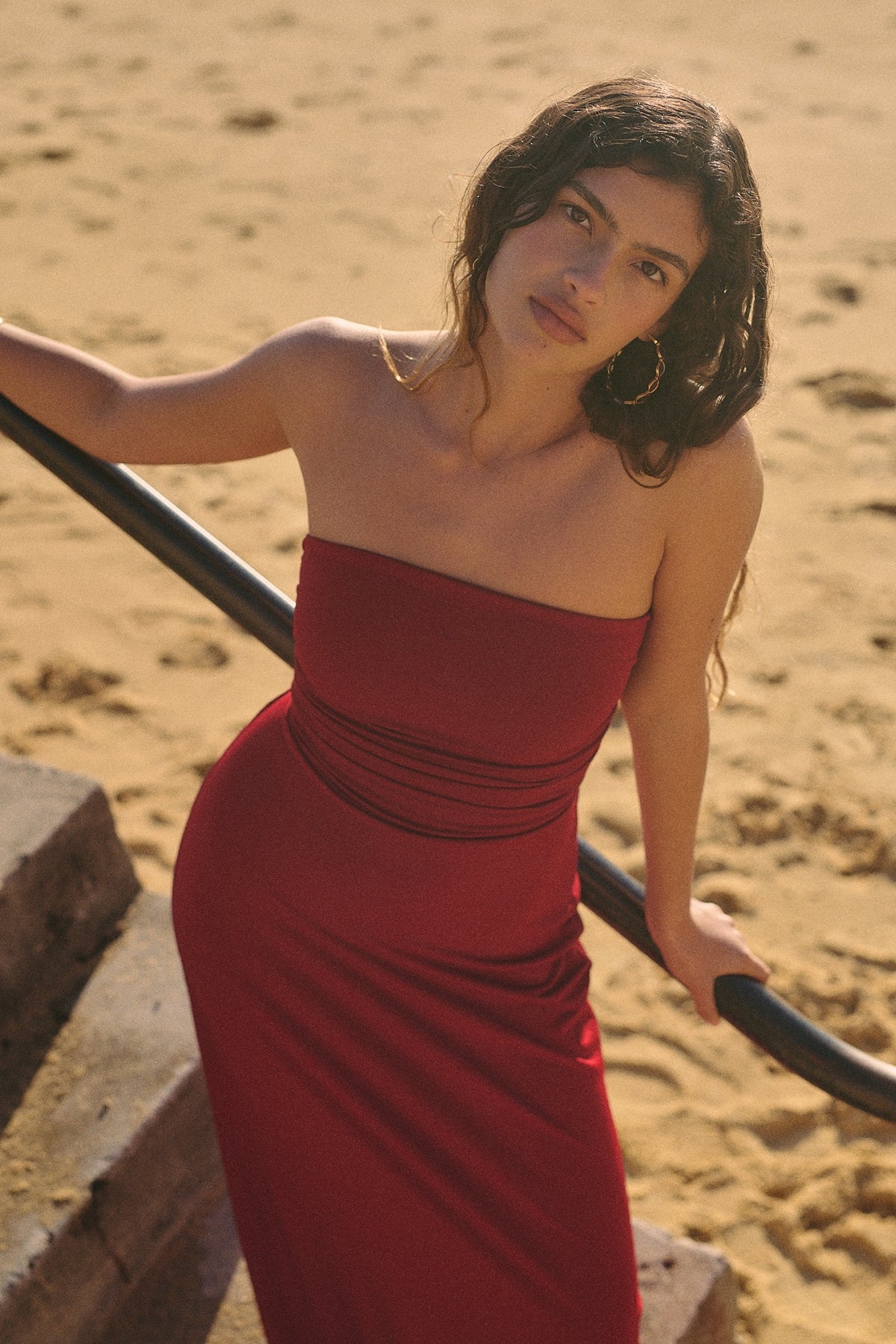 Perfect Stranger Hera Strapless Maxi Dress Burgundy