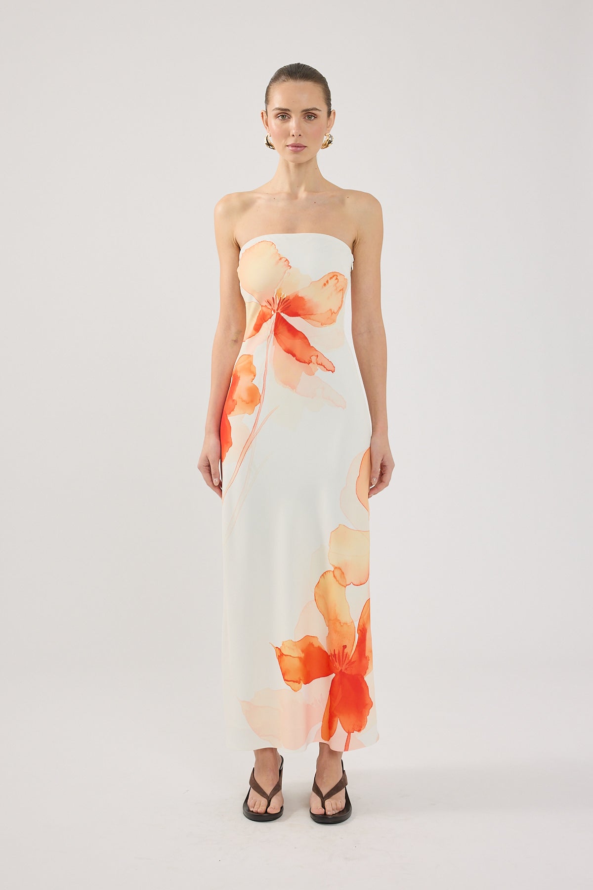 Perfect Stranger Enara Bloom Maxi Dress Orange Print