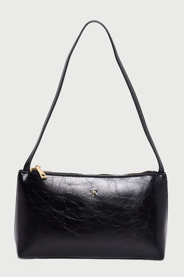 Peta + Jain Monaco Shoulder Bag Black Crinkle/Gold