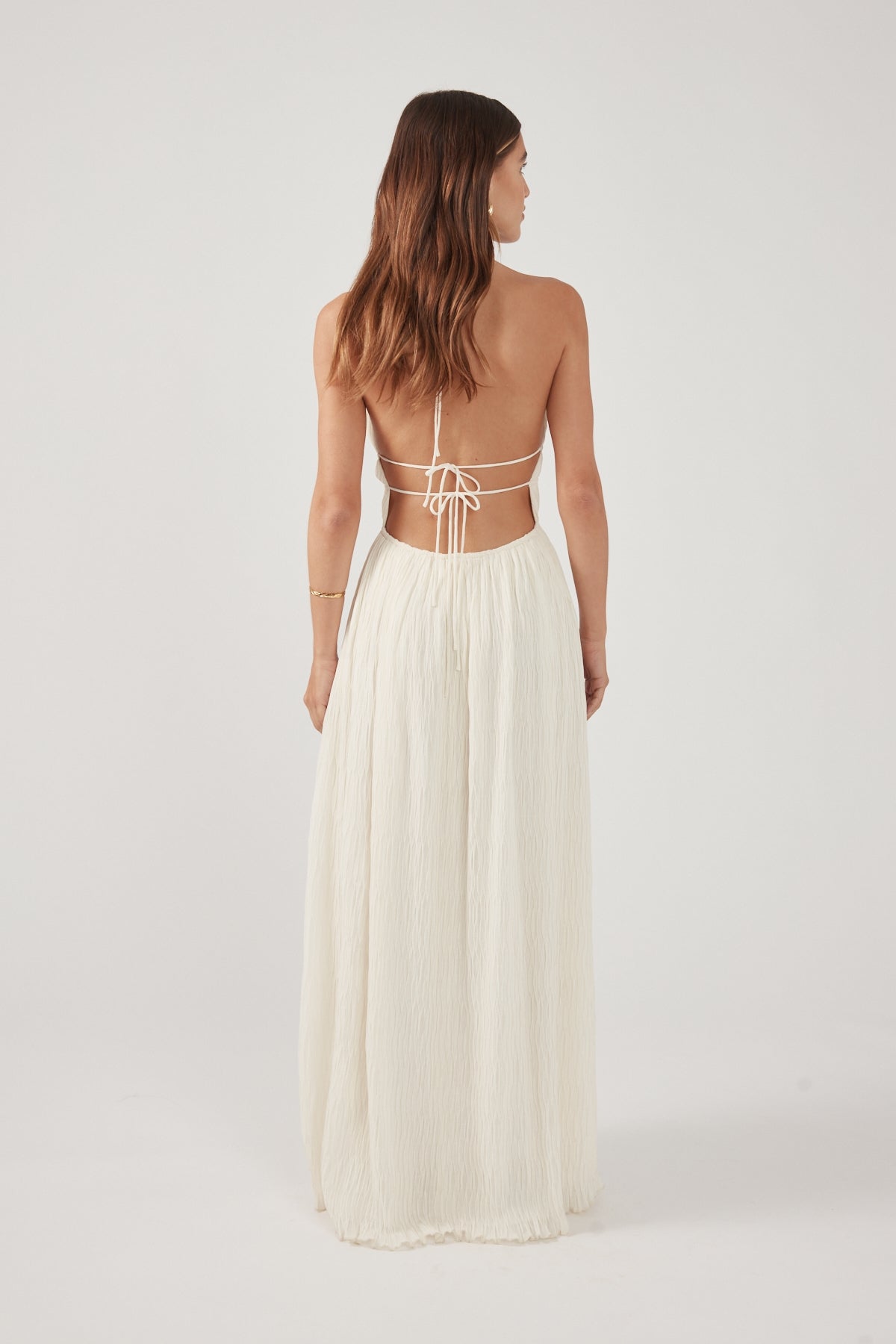 Perfect Stranger Janie Halter Maxi Dress Cream