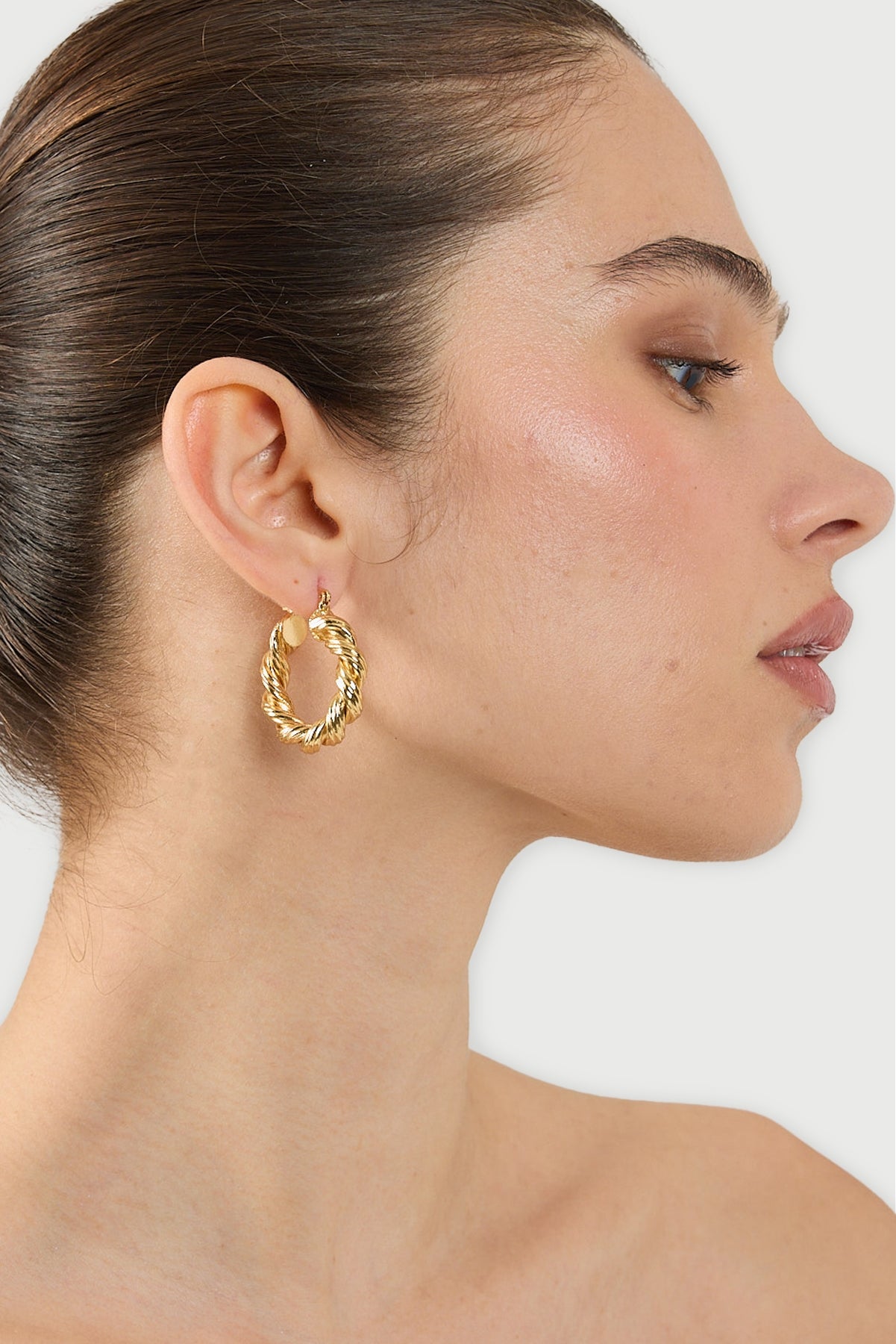 Perfect Stranger Sky Twist Hoop Earrings 18K Gold