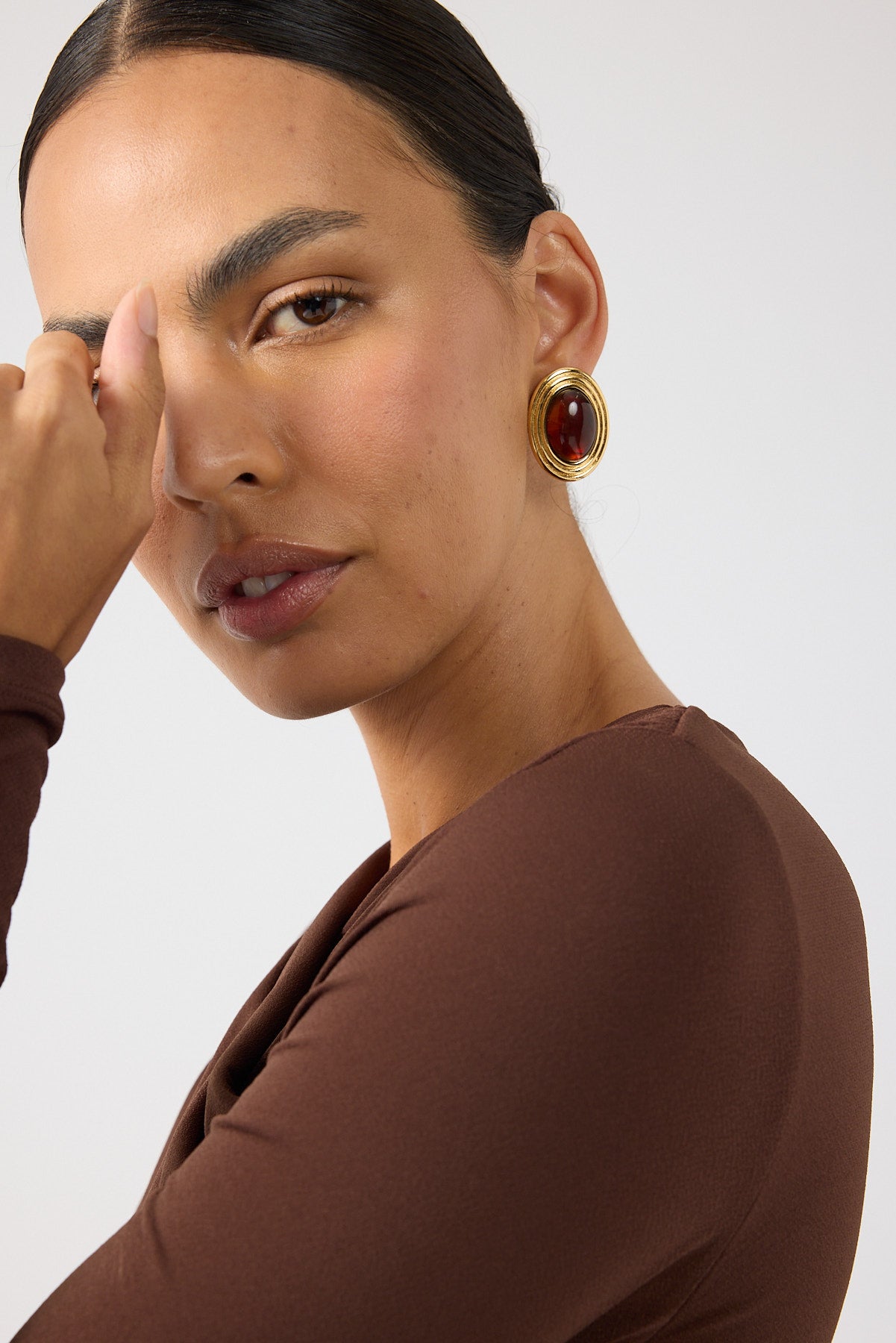 Perfect Stranger Houston Oval Earrings 18K Gold