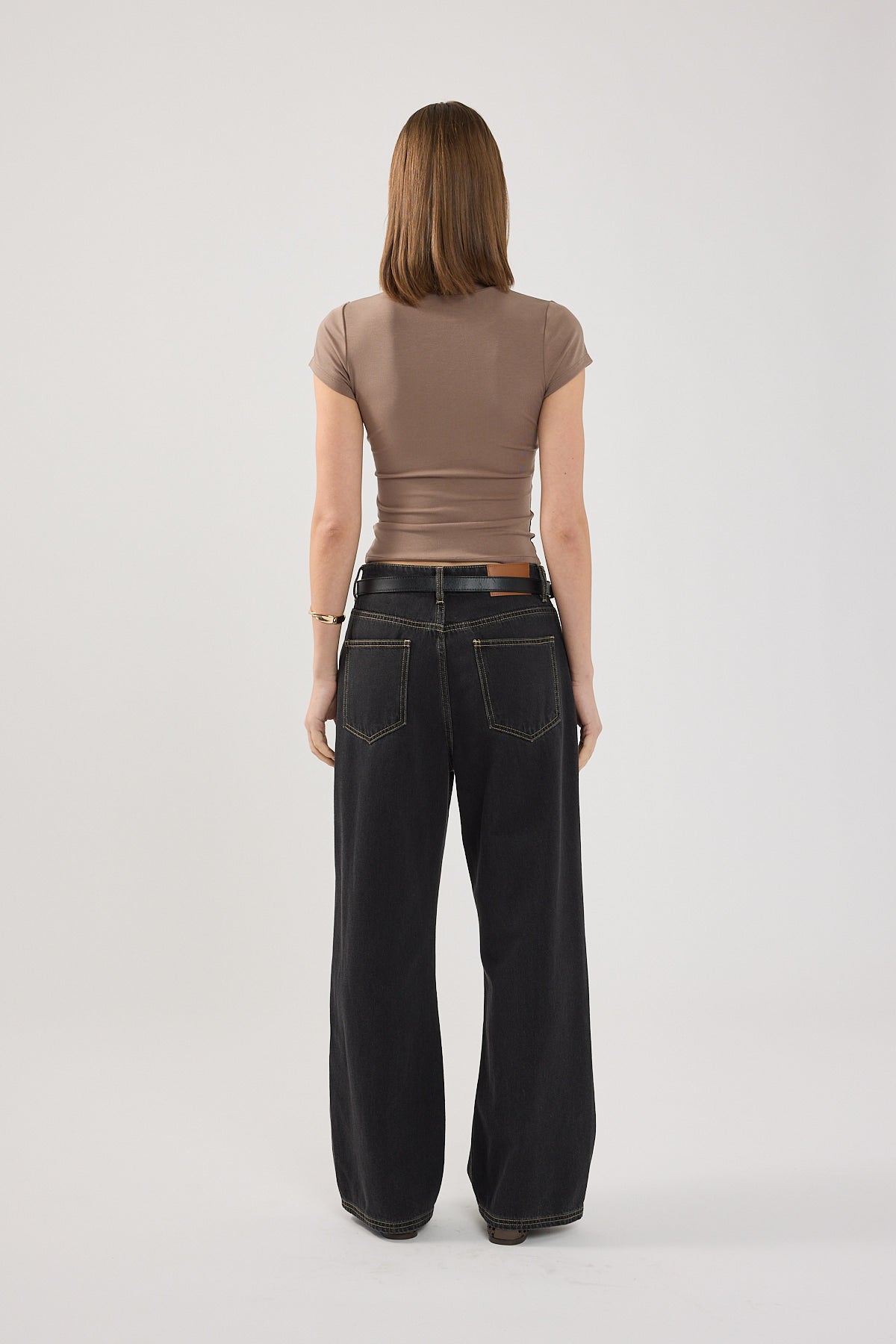 Perfect Stranger Longline Cap Sleeve Tee Taupe