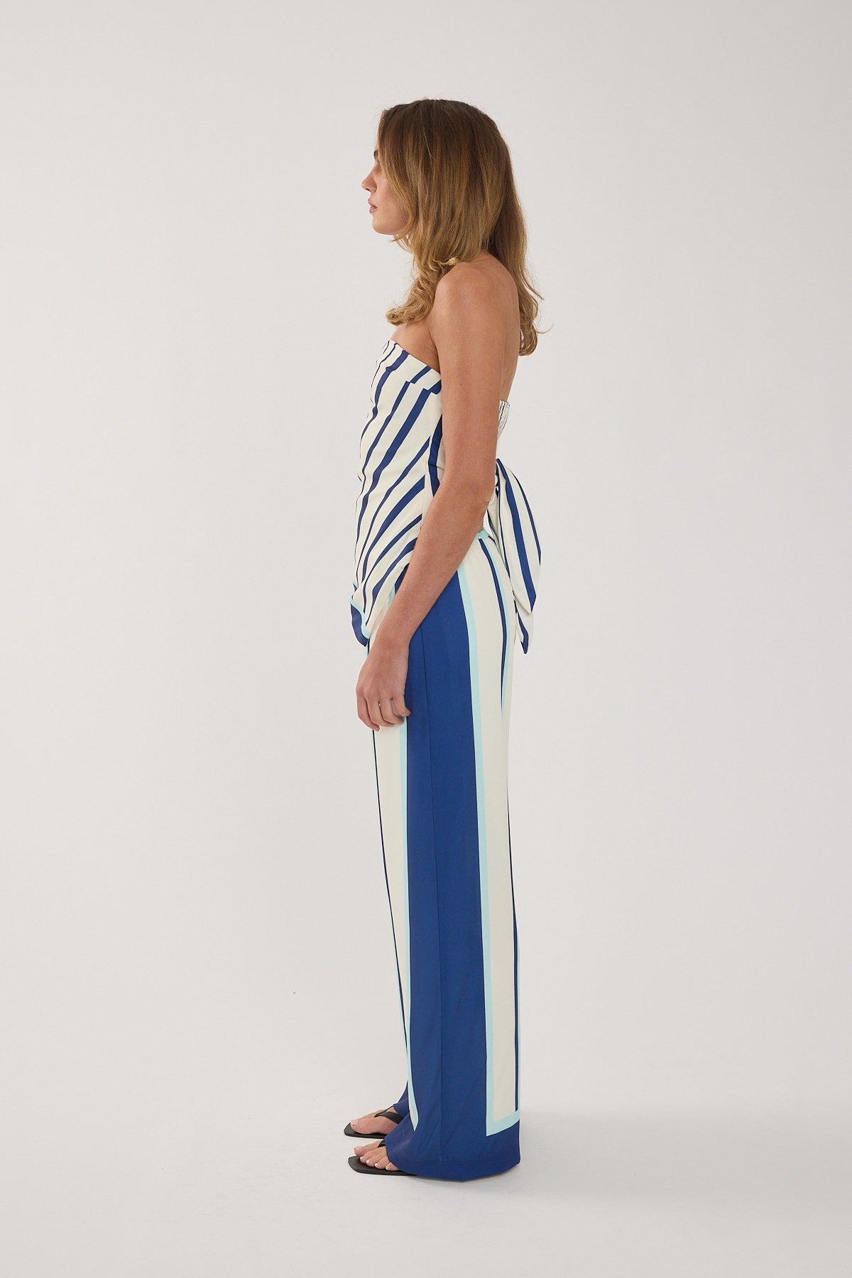 Perfect Stranger Sicily Strapless Top Blue Stripe