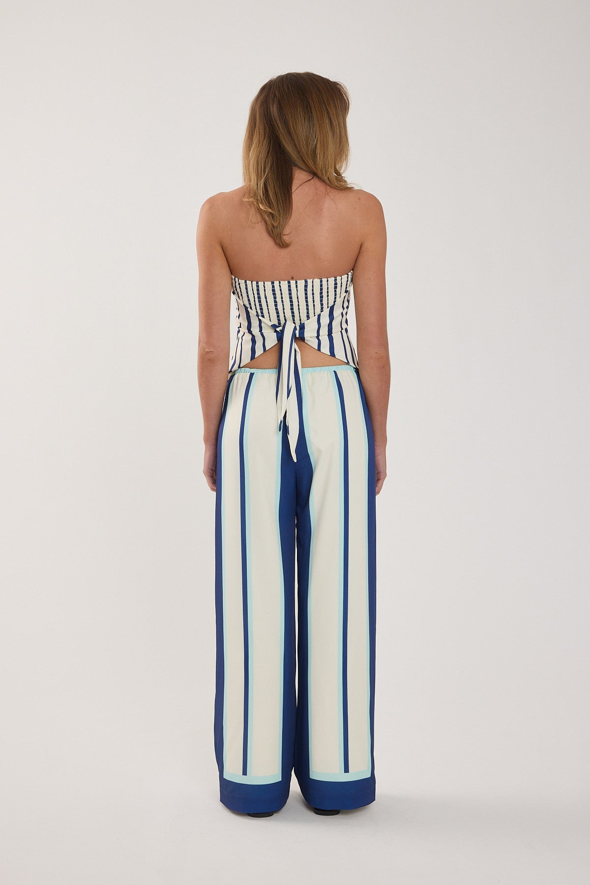 Perfect Stranger Sicily Strapless Top Blue Stripe