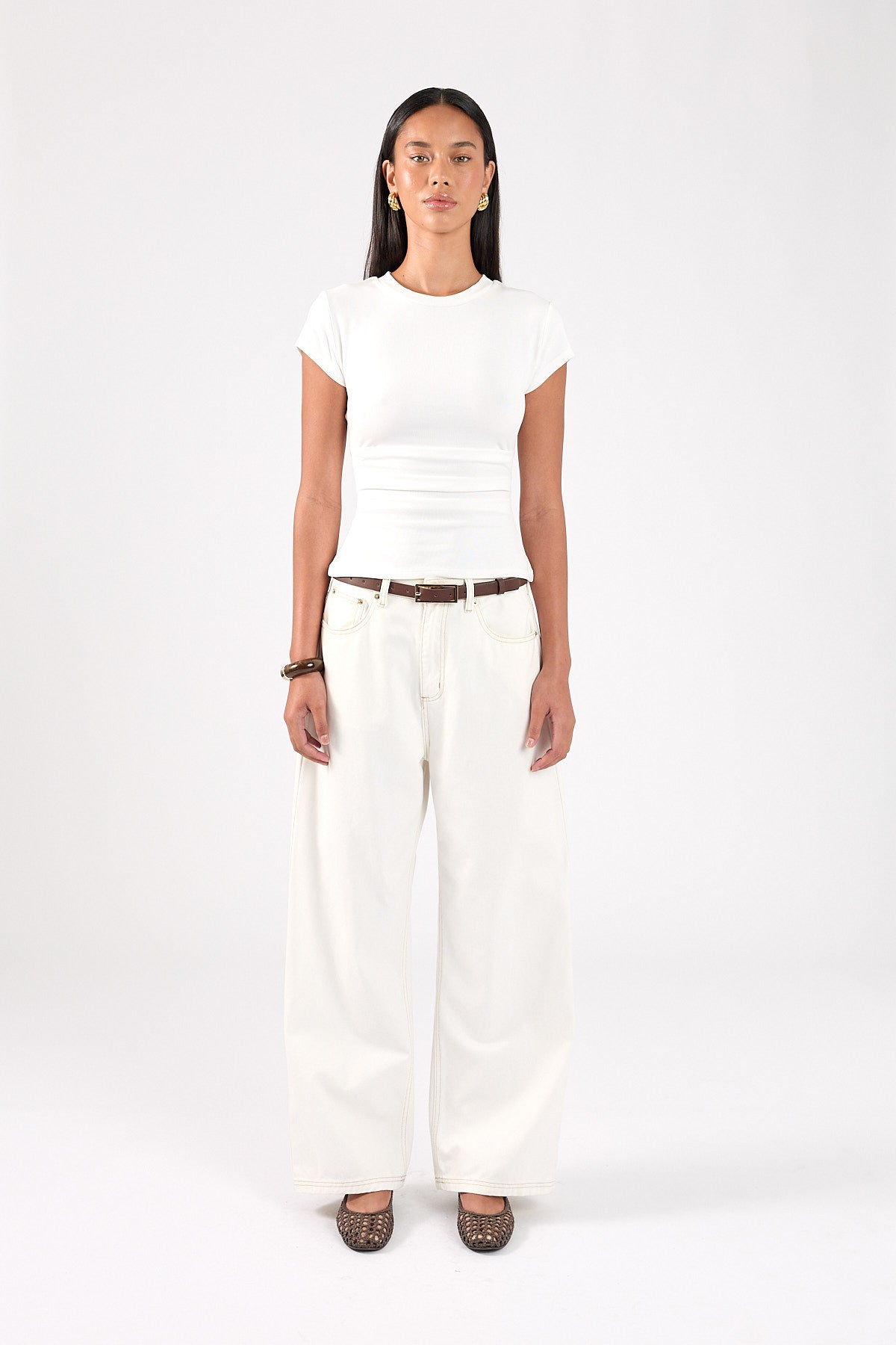Perfect Stranger Valery Fitted T-Shirt White