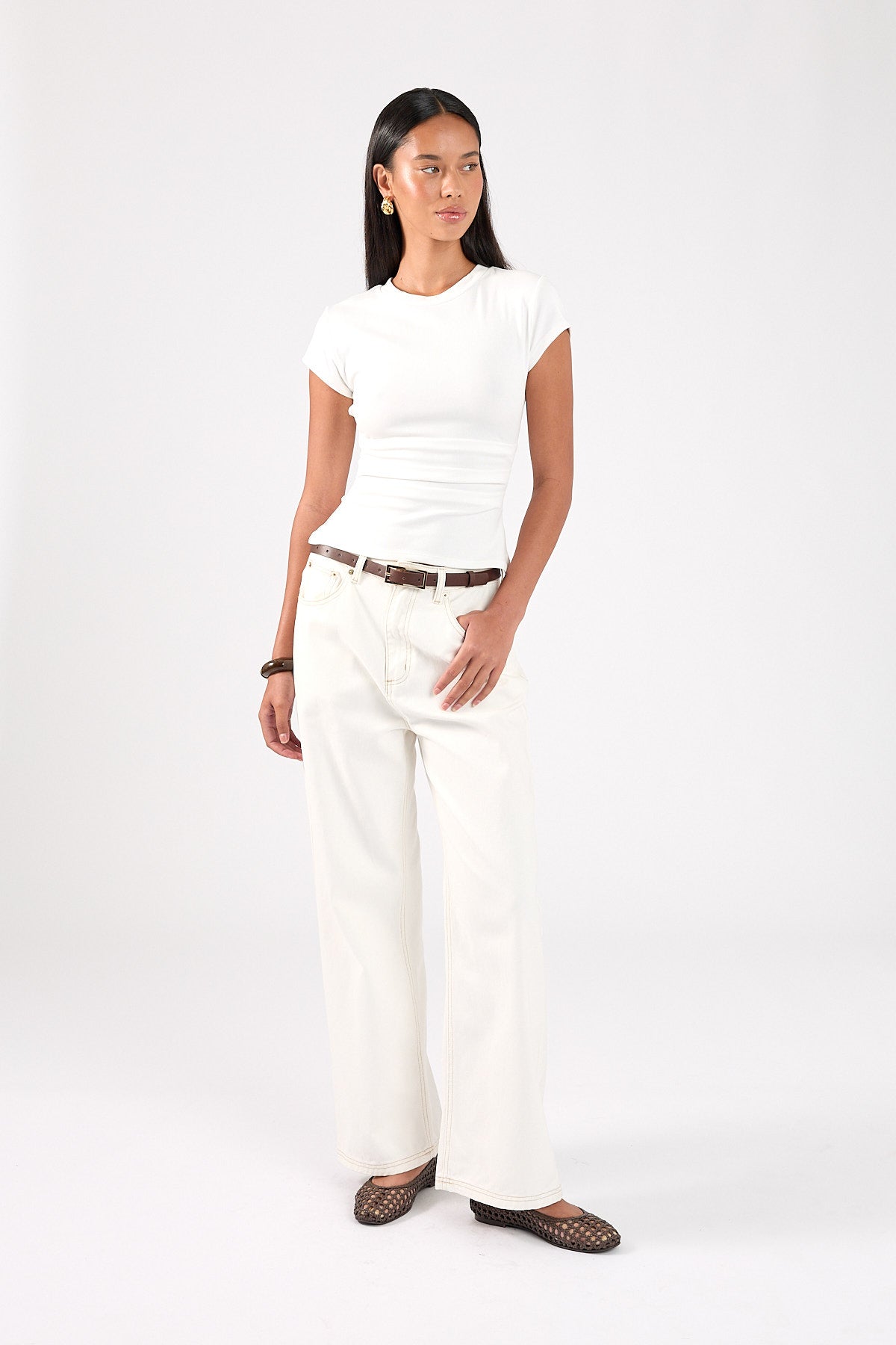 Perfect Stranger Valery Fitted T-Shirt White