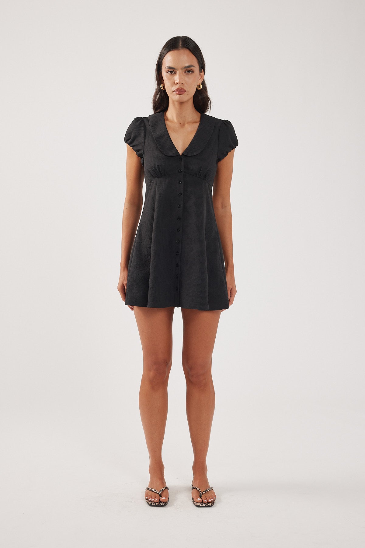 Perfect Stranger Bliana Collar Mini Dress Black