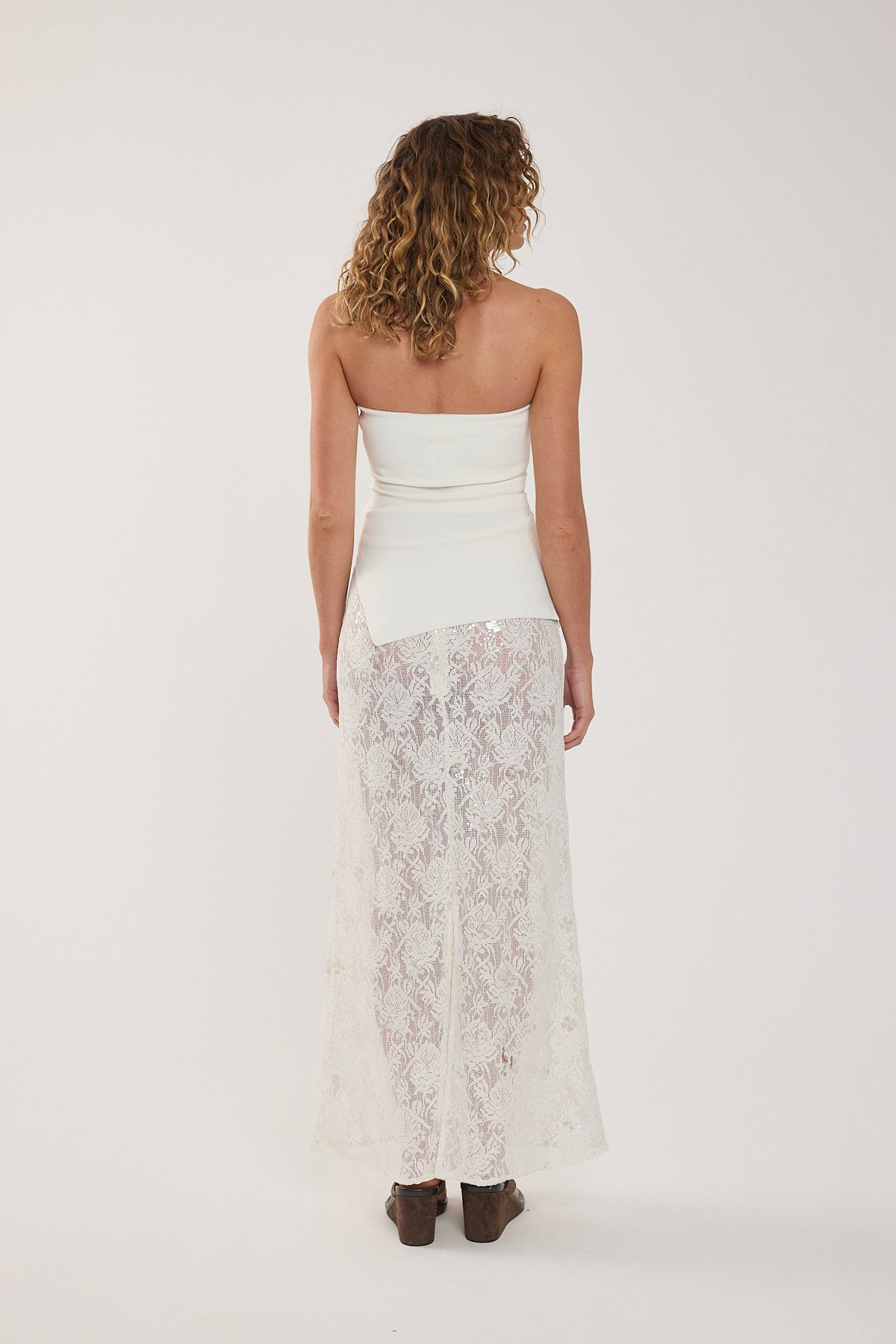 Perfect Stranger Athena Strapless Knit Top White