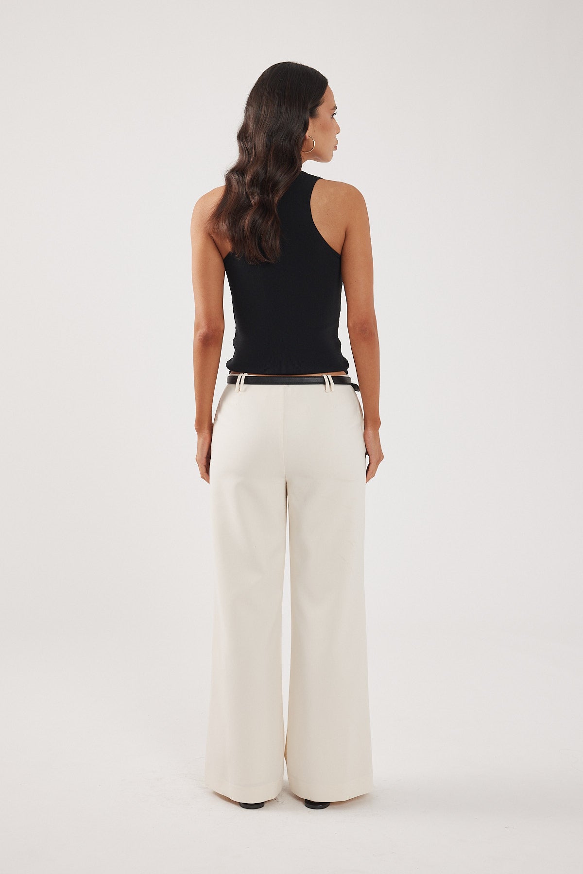 Perfect Stranger Luella Mid Rise Wide Leg Tailored Pant Cream