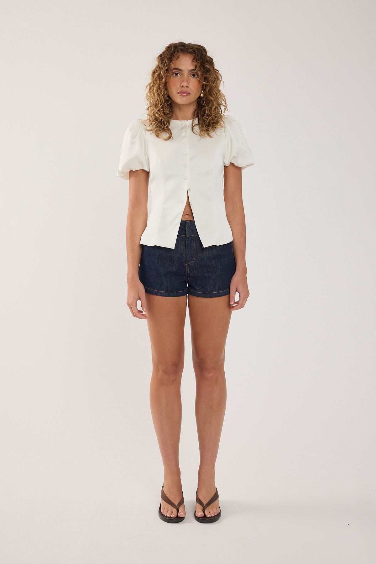 Perfect Stranger Myra Low Rise Denim Short Dark Blue Denim