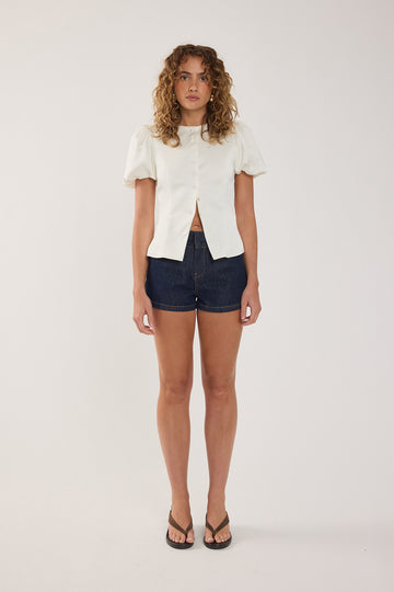 Perfect Stranger Myra Low Rise Denim Short Dark Blue Denim