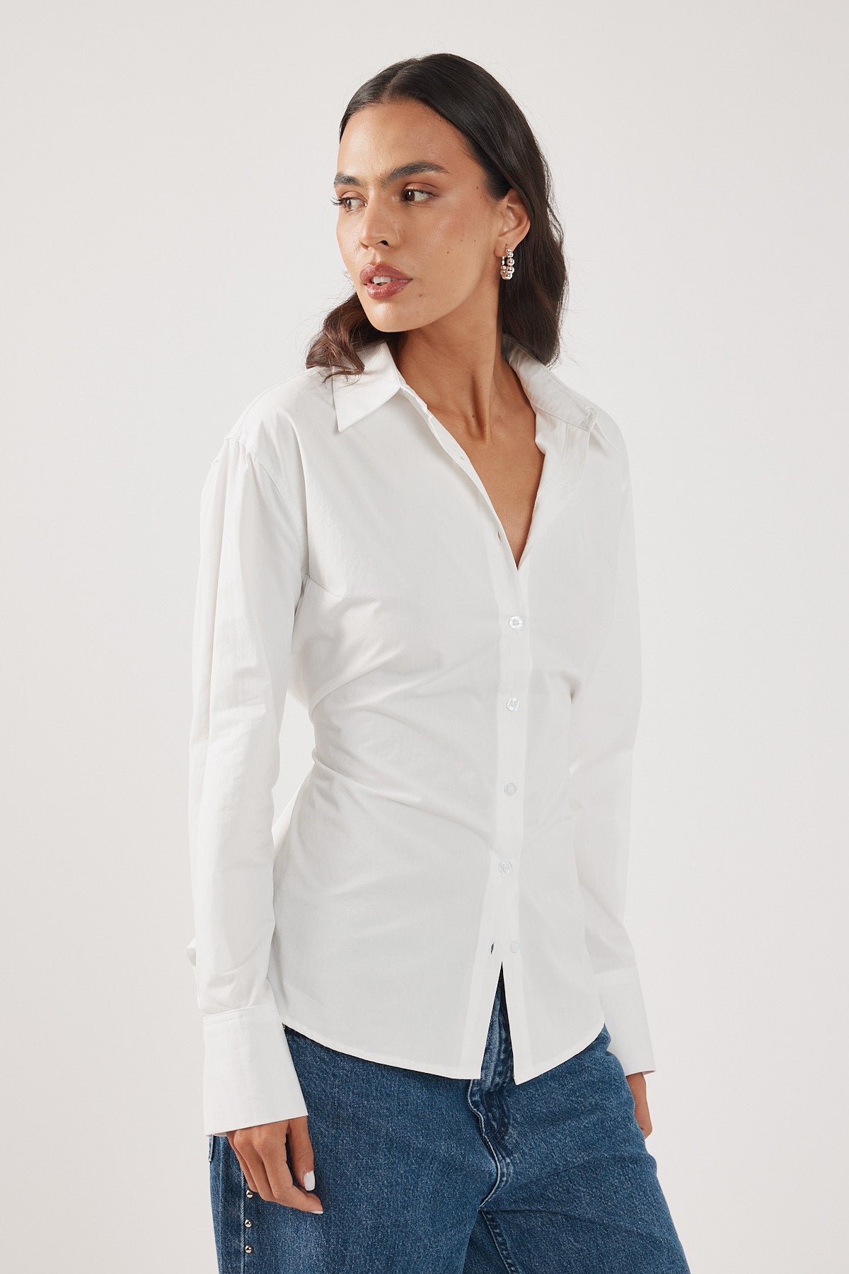 Perfect Stranger Mason Tie Back Shirt White
