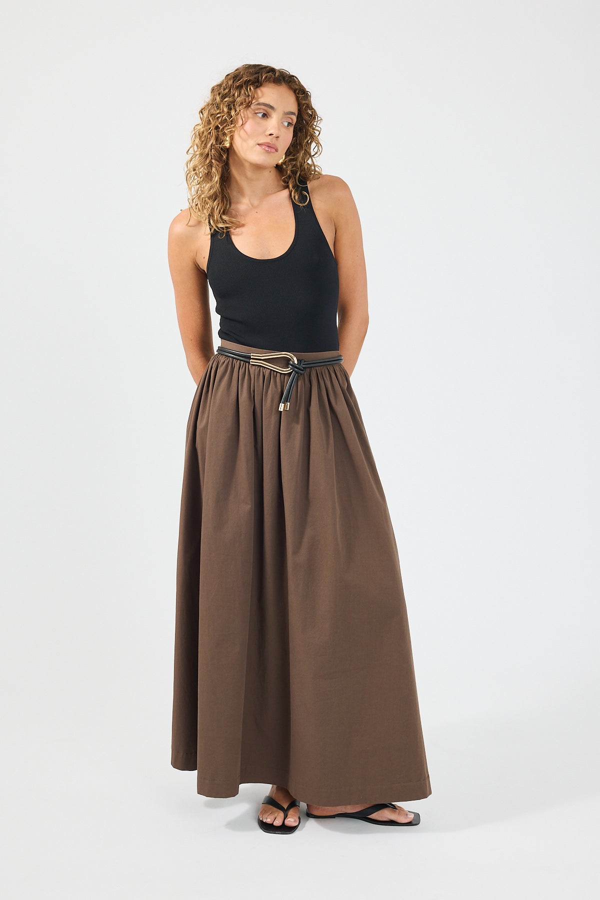 Perfect Stranger Isley Maxi Skirt Brown