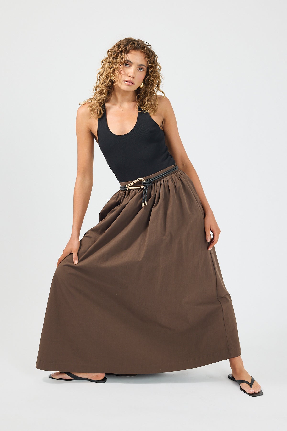 Perfect Stranger Isley Maxi Skirt Brown