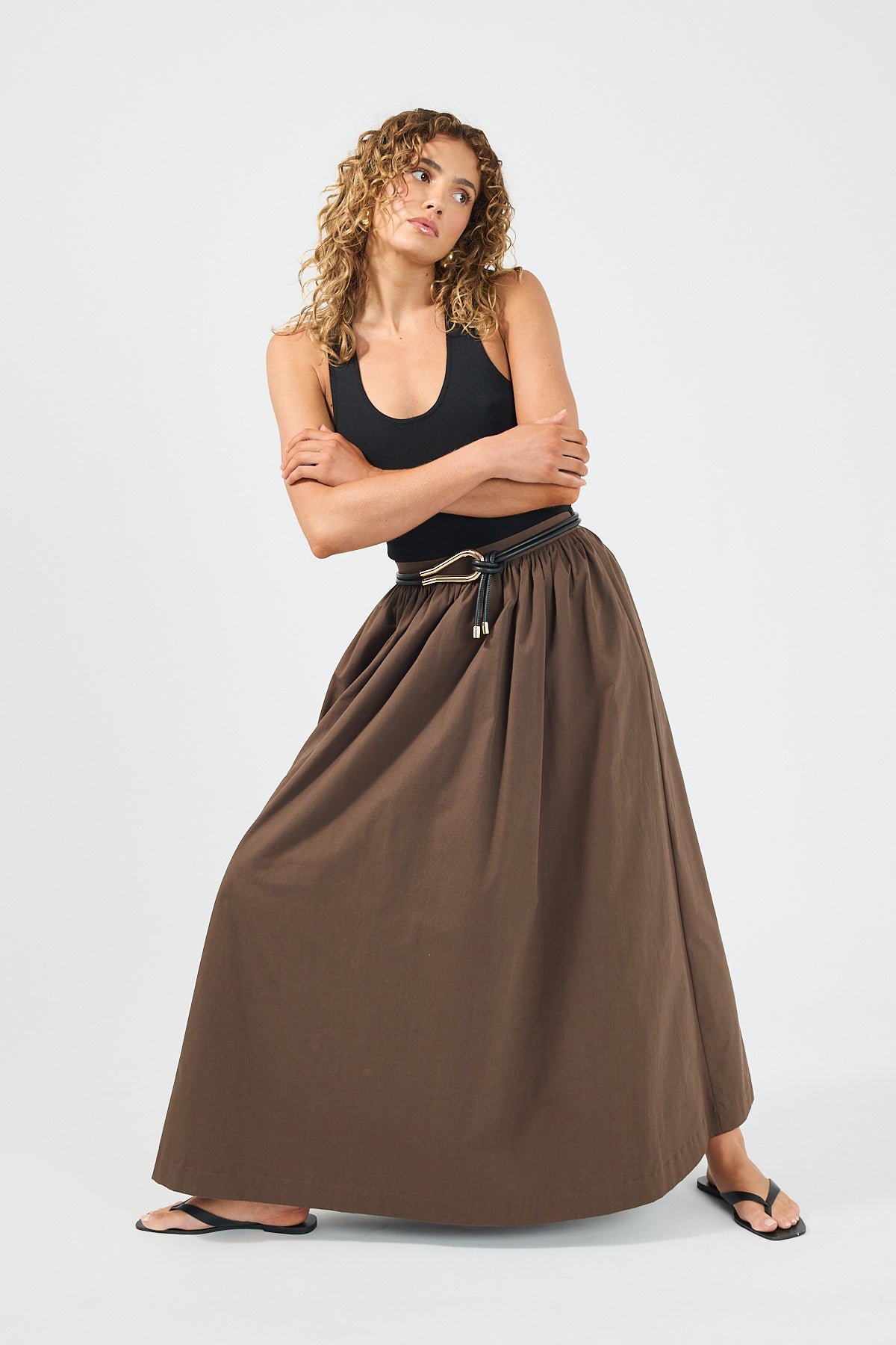 Perfect Stranger Isley Maxi Skirt Brown