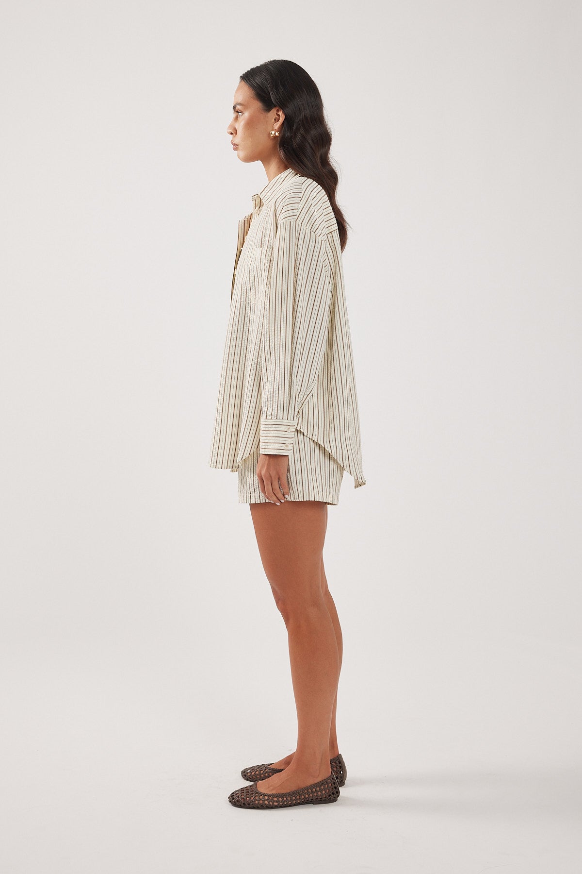 Perfect Stranger Hollis Oversized Shirt Cream Stripe