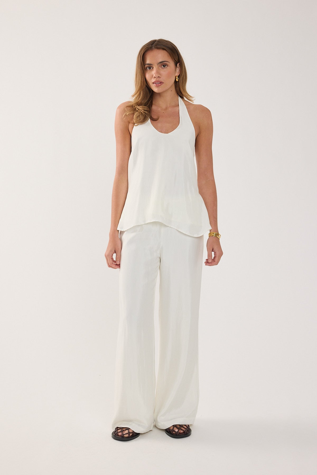 Perfect Stranger Jamie Cupro Halter Top White