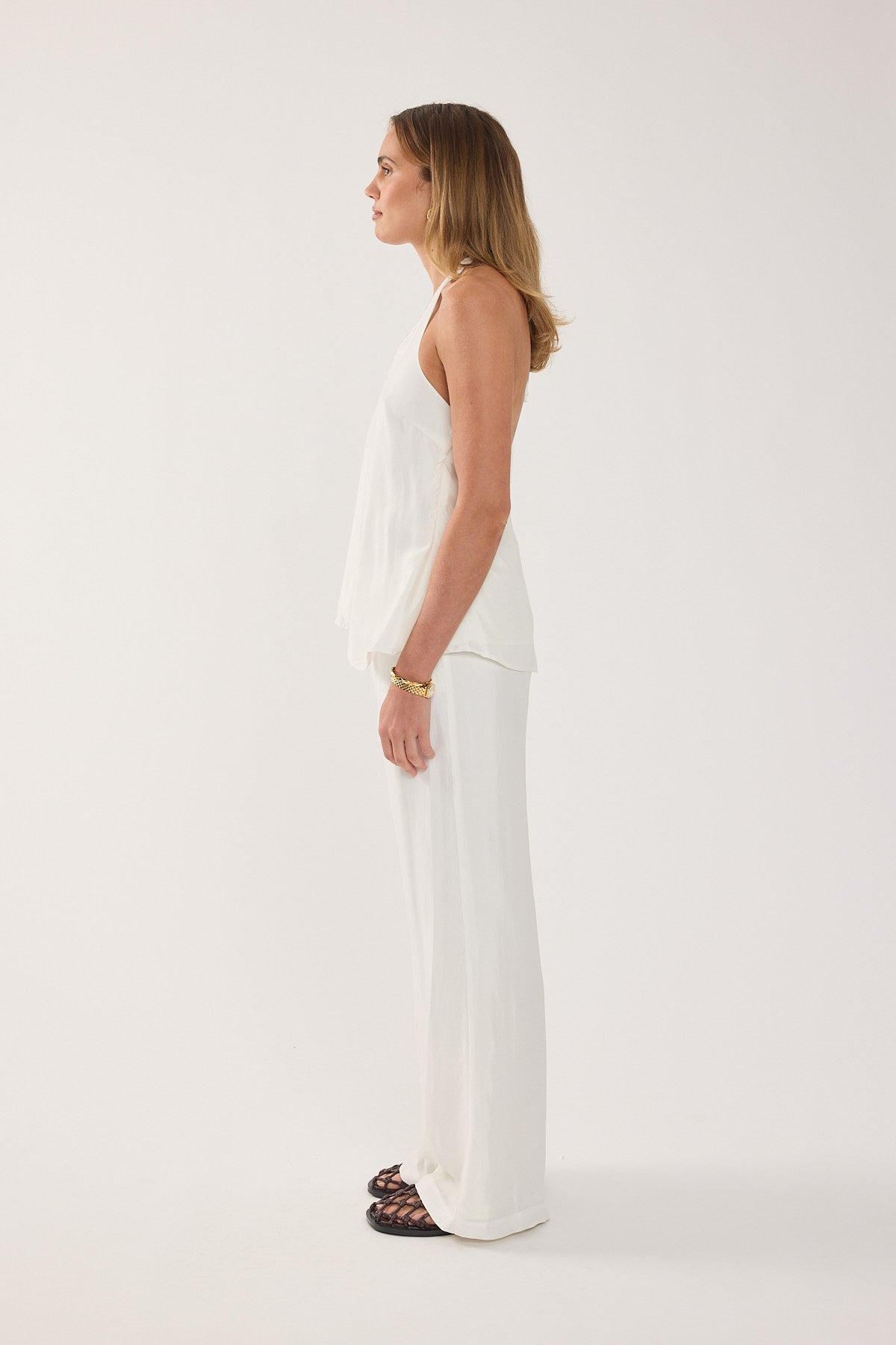 Perfect Stranger Jamie Cupro Halter Top White