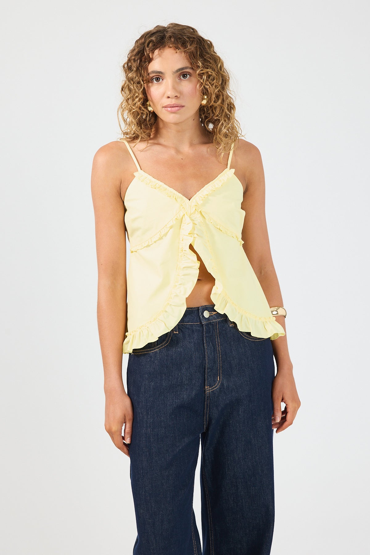 Perfect Stranger Frankie Frill Top Yellow