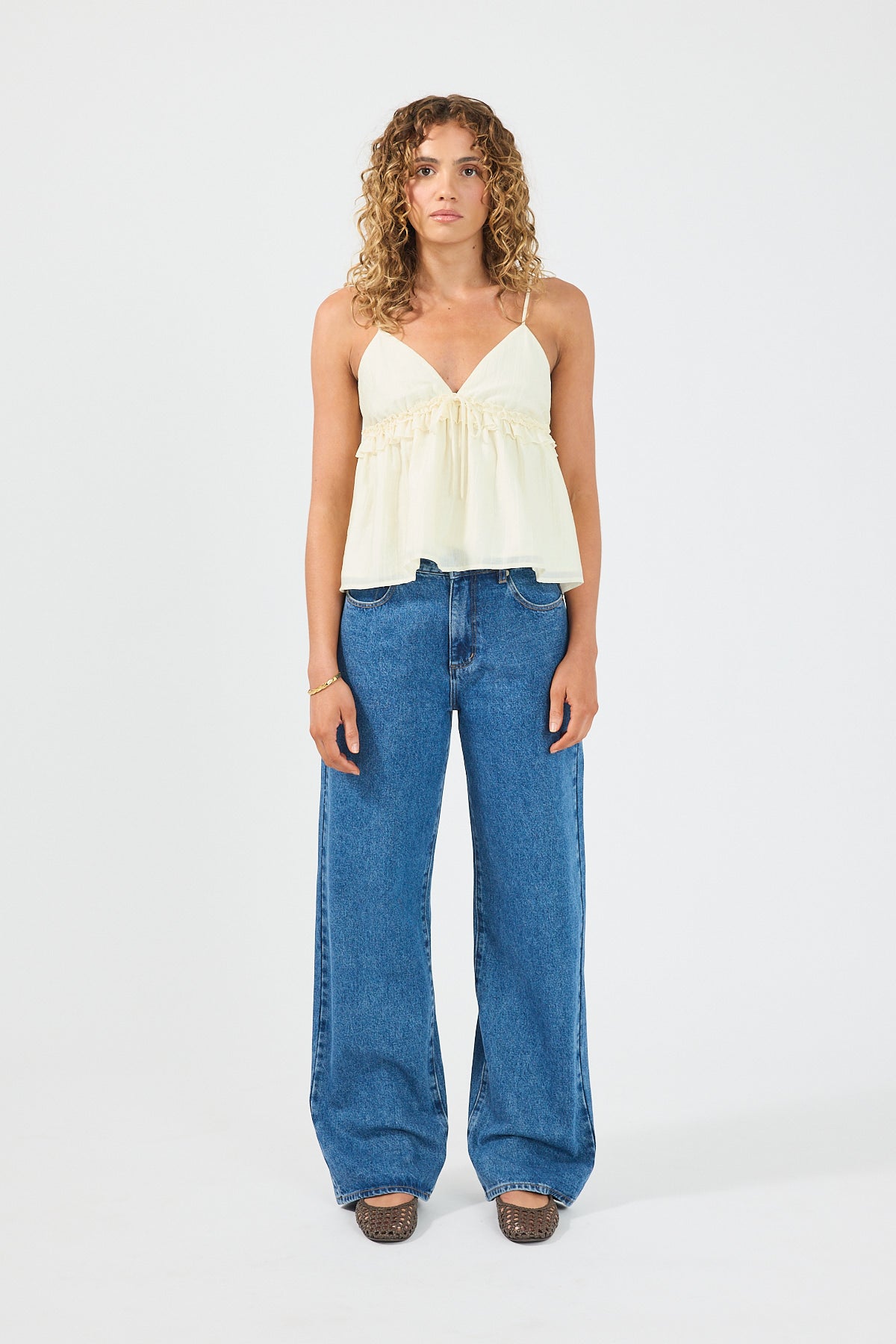 Perfect Stranger Amie Frill Cami Top Off White