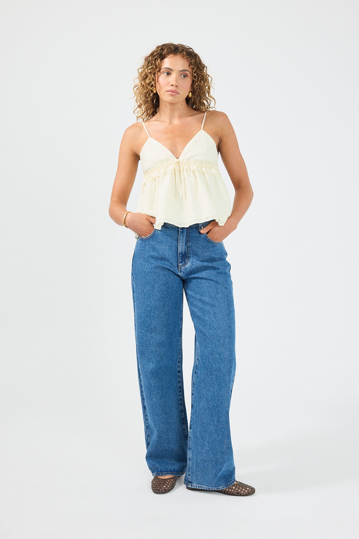 Perfect Stranger Amie Frill Cami Top Off White