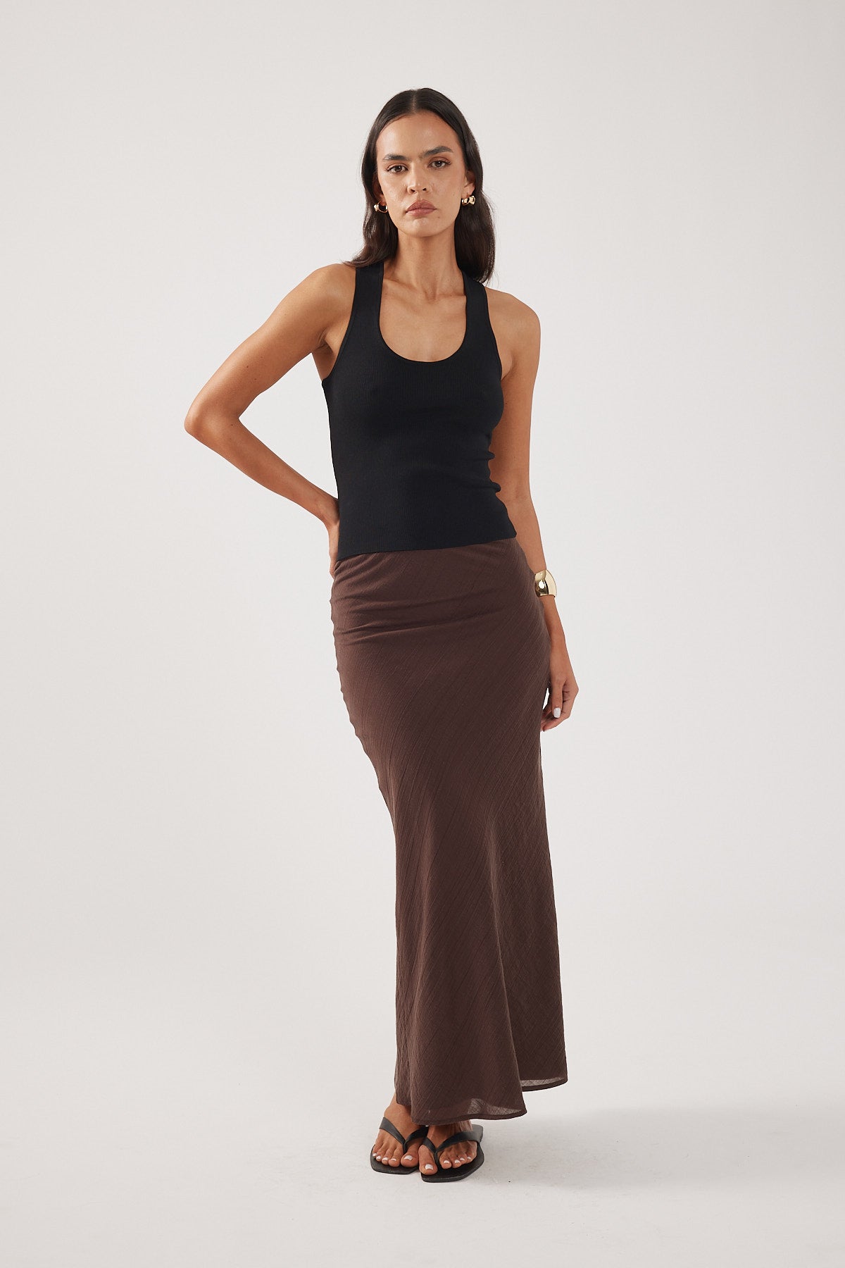 Perfect Stranger Klara Maxi Skirt Brown