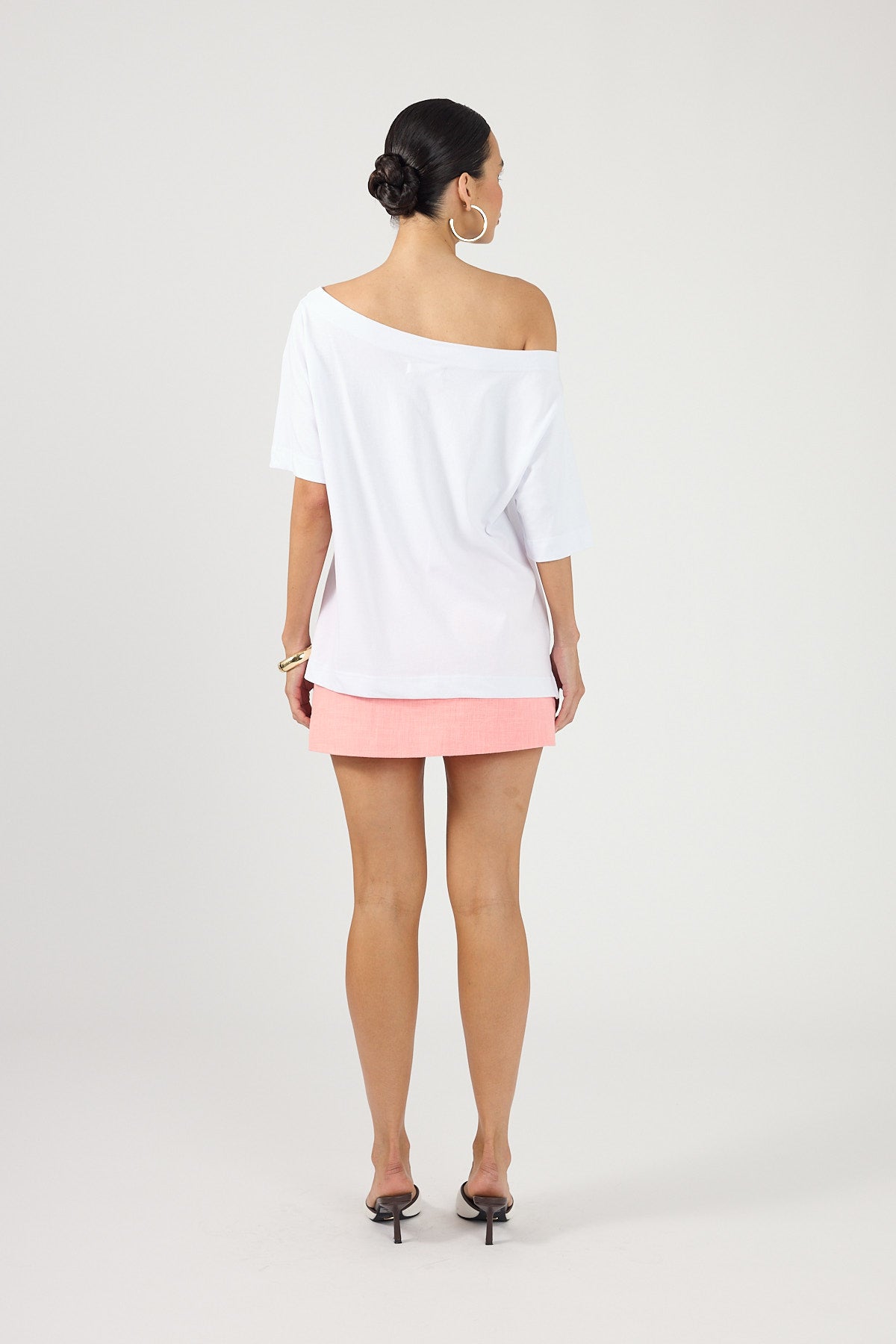 Perfect Stranger Oversized Boat Neck Tee White
