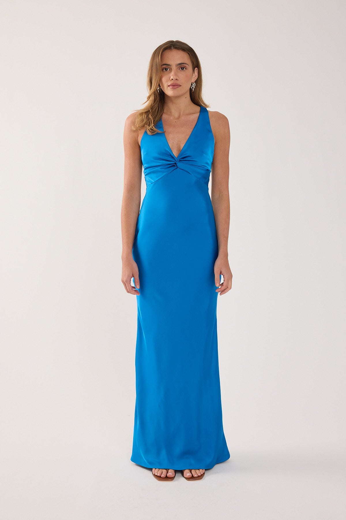 Perfect Stranger Ellie Twist Front Maxi Dress Cornflower Blue