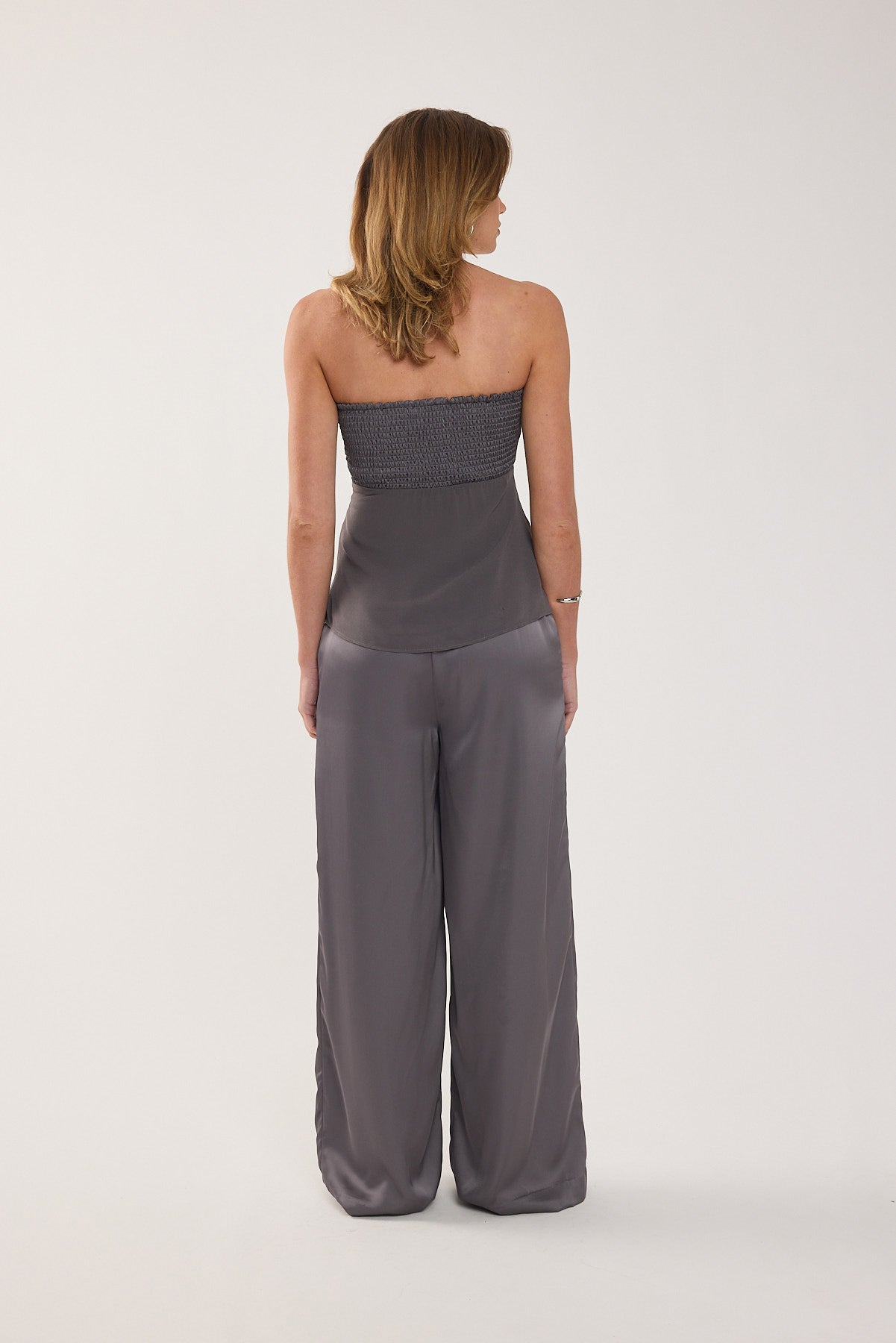 Perfect Stranger Ellie Strapless Satin Top Charcoal