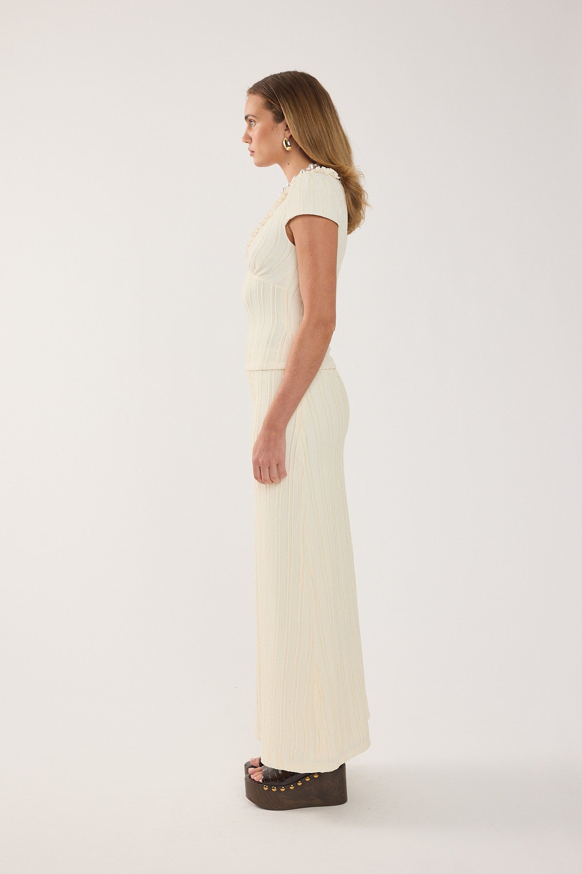 Perfect Stranger Noah Frill Maxi Skirt Butter
