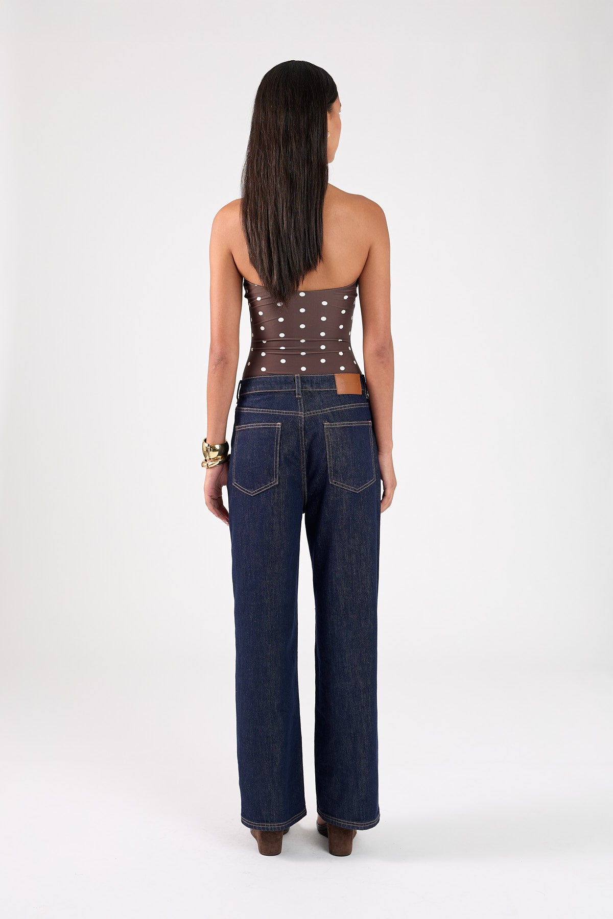Perfect Stranger Auralie Strapless One Piece Brown Polka