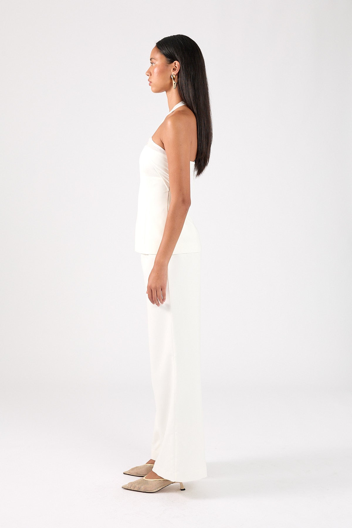 Perfect Stranger Nova Tailored Halter Top White