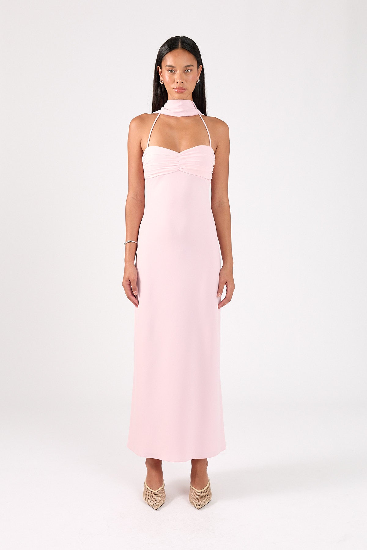 Perfect Stranger Luccia Scarf Maxi Dress Pink