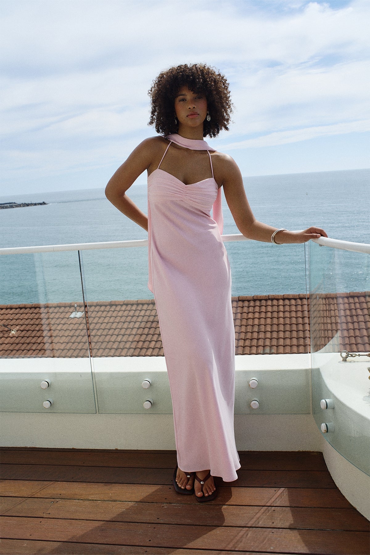 Perfect Stranger Luccia Scarf Maxi Dress Pink