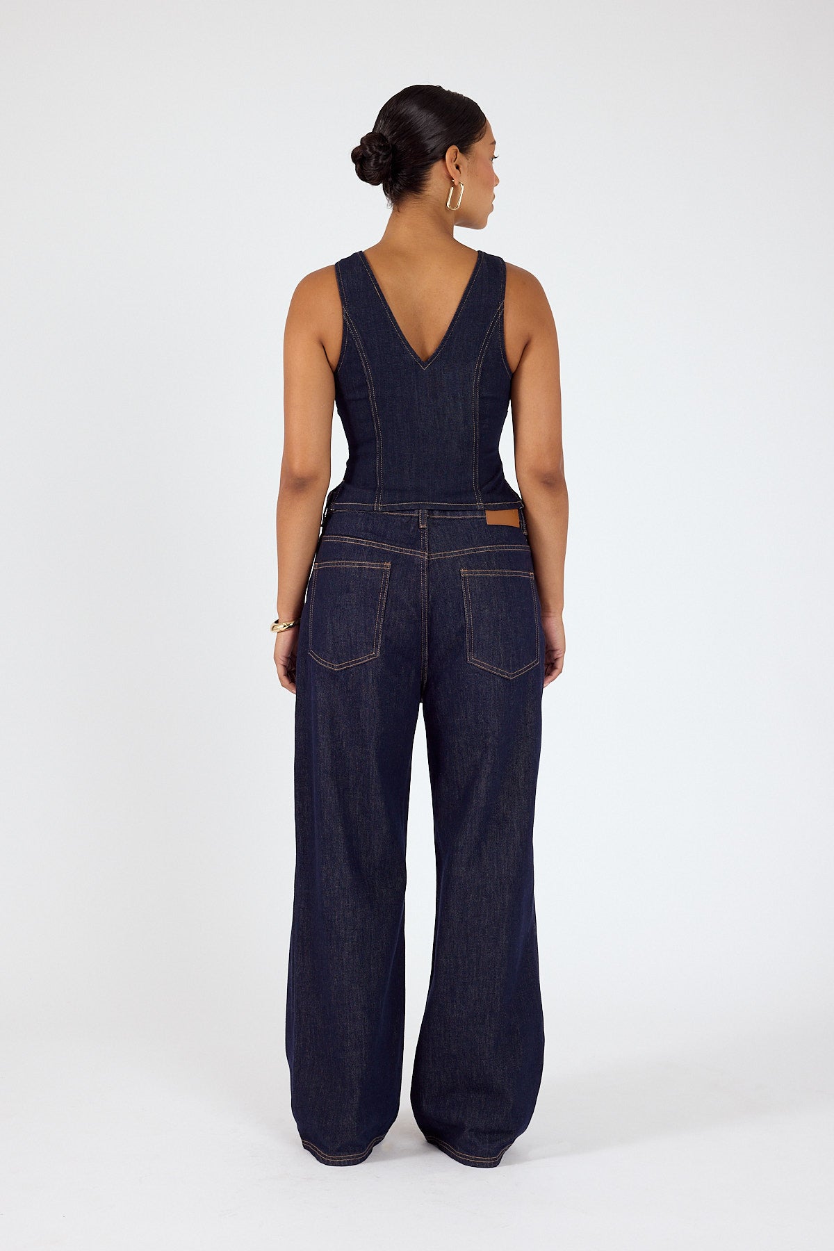 Perfect Stranger Axel Button up denim Top Dark Blue Denim