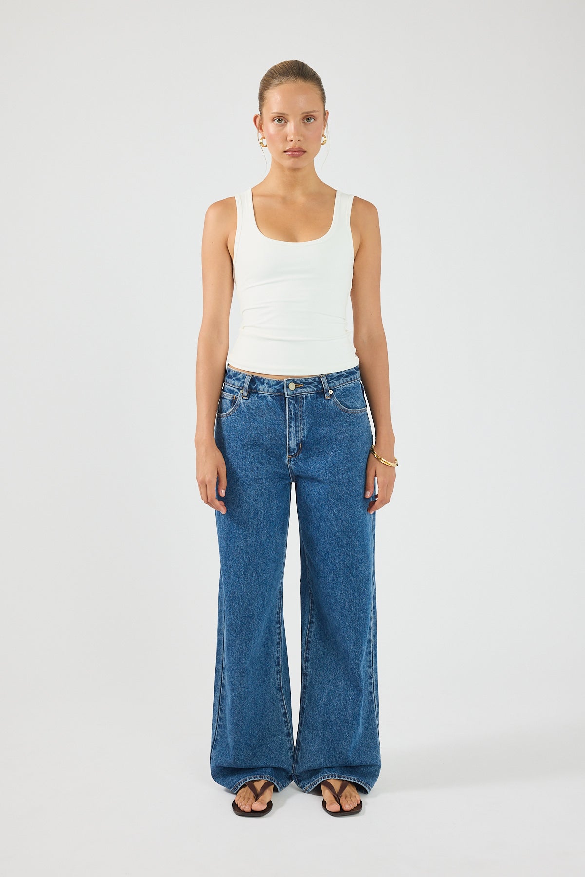 Perfect Stranger Luma Stretch Tank Top White