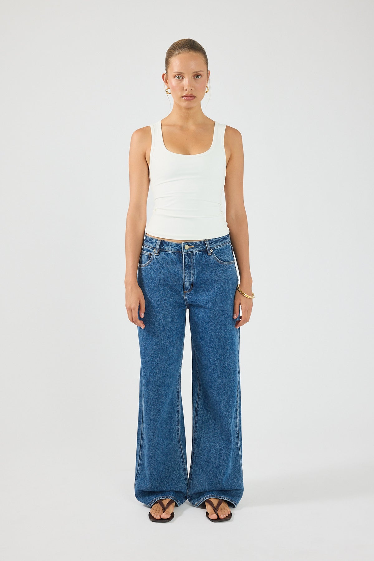 Perfect Stranger Luma Stretch Tank Top White