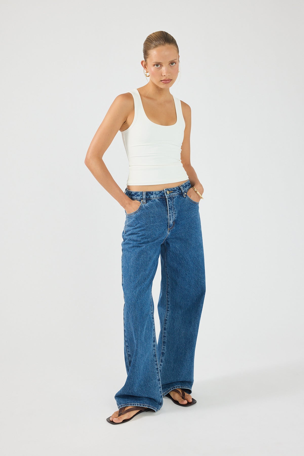 Perfect Stranger Luma Stretch Tank Top White