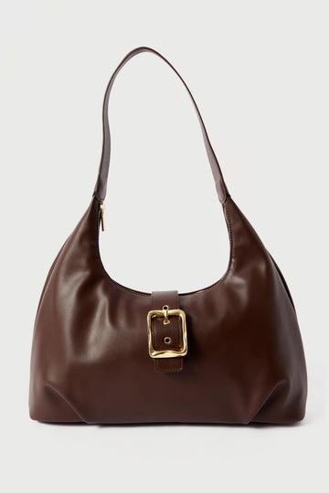 Perfect Stranger Enola Buckle Tote Bag Brown
