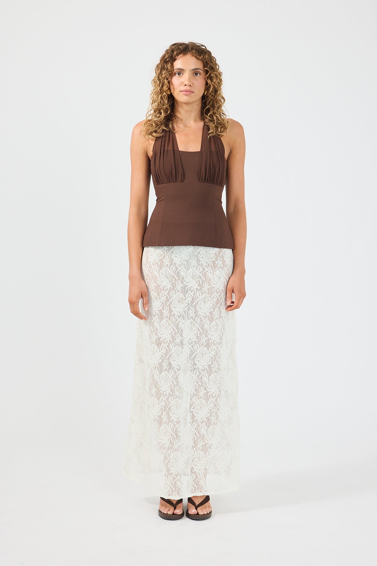 Perfect Stranger Lula Halter Top Brown