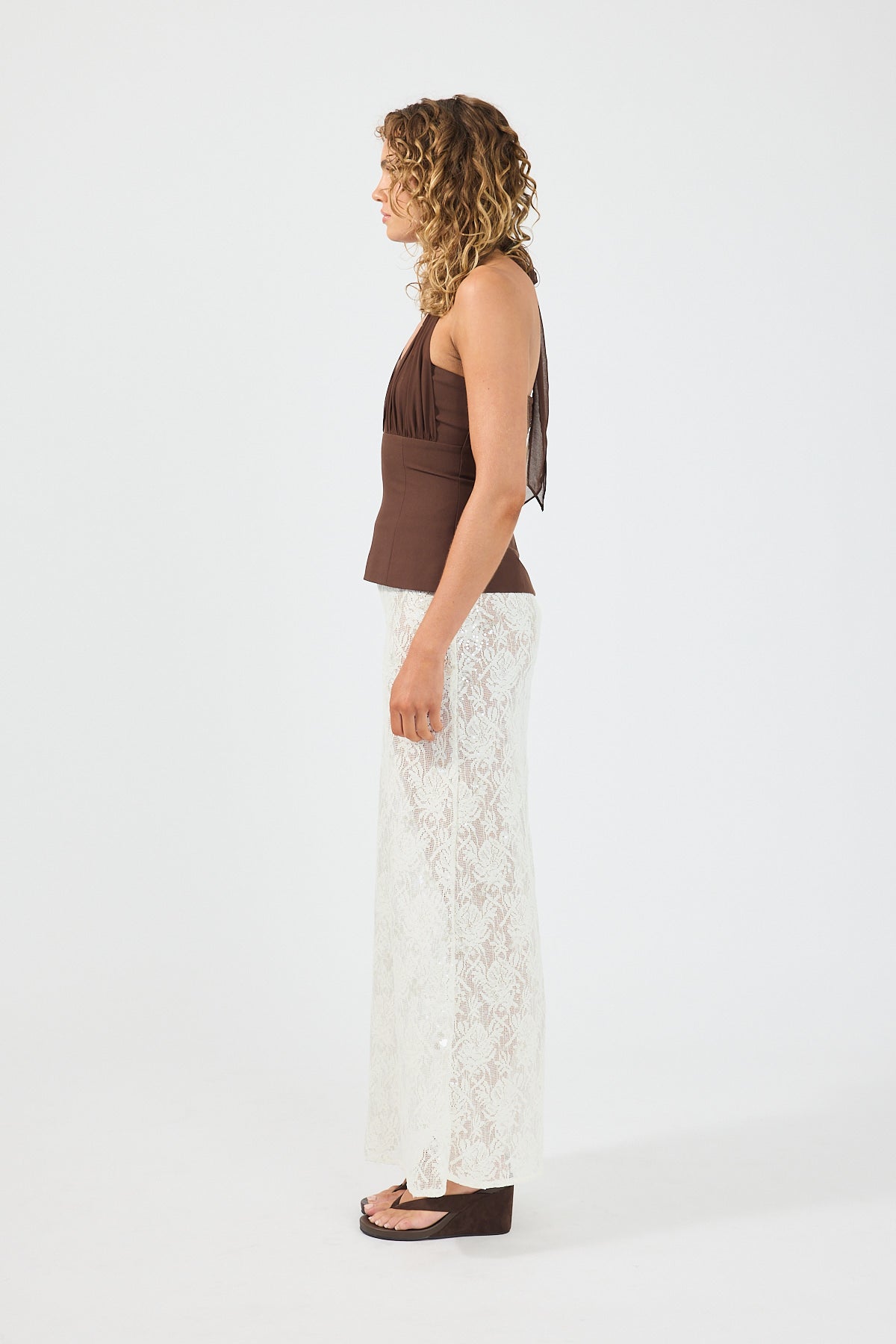 Perfect Stranger Lula Halter Top Brown