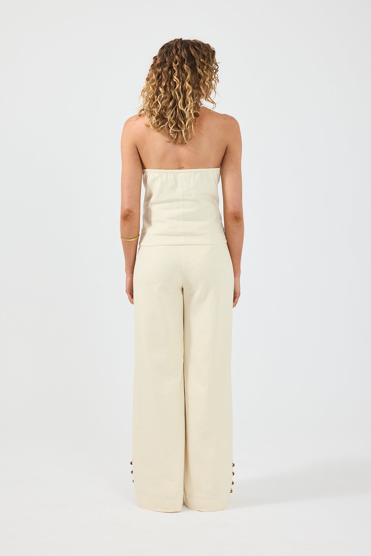 Perfect Stranger Juni Linen Mid Rise Pants Butter