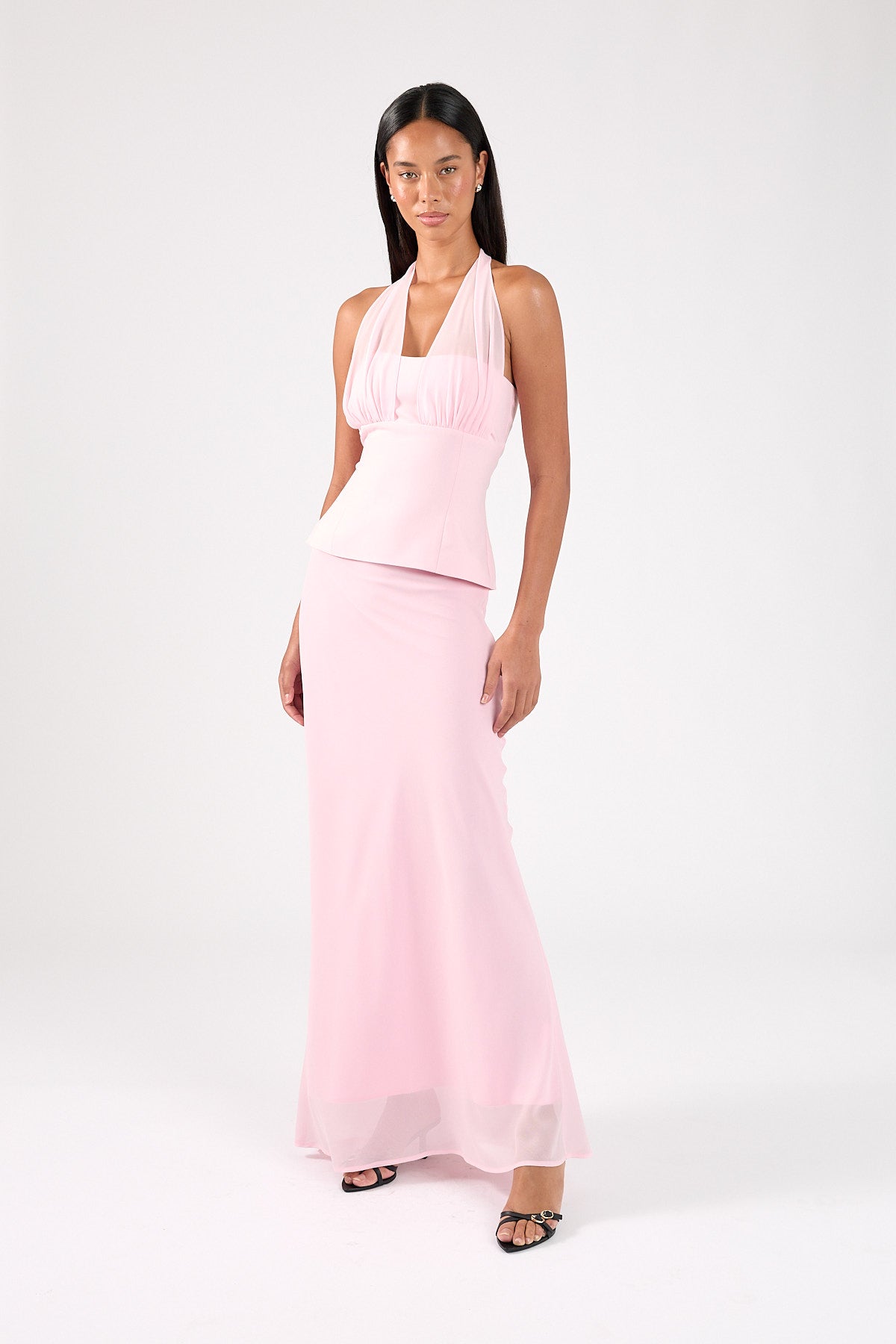 Perfect Stranger Lula Chiffon Maxi Skirt Pink