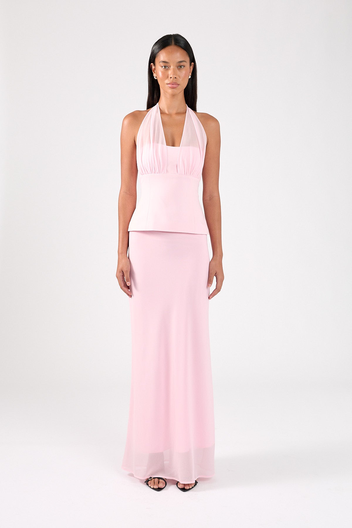 Perfect Stranger Lula Chiffon Maxi Skirt Pink