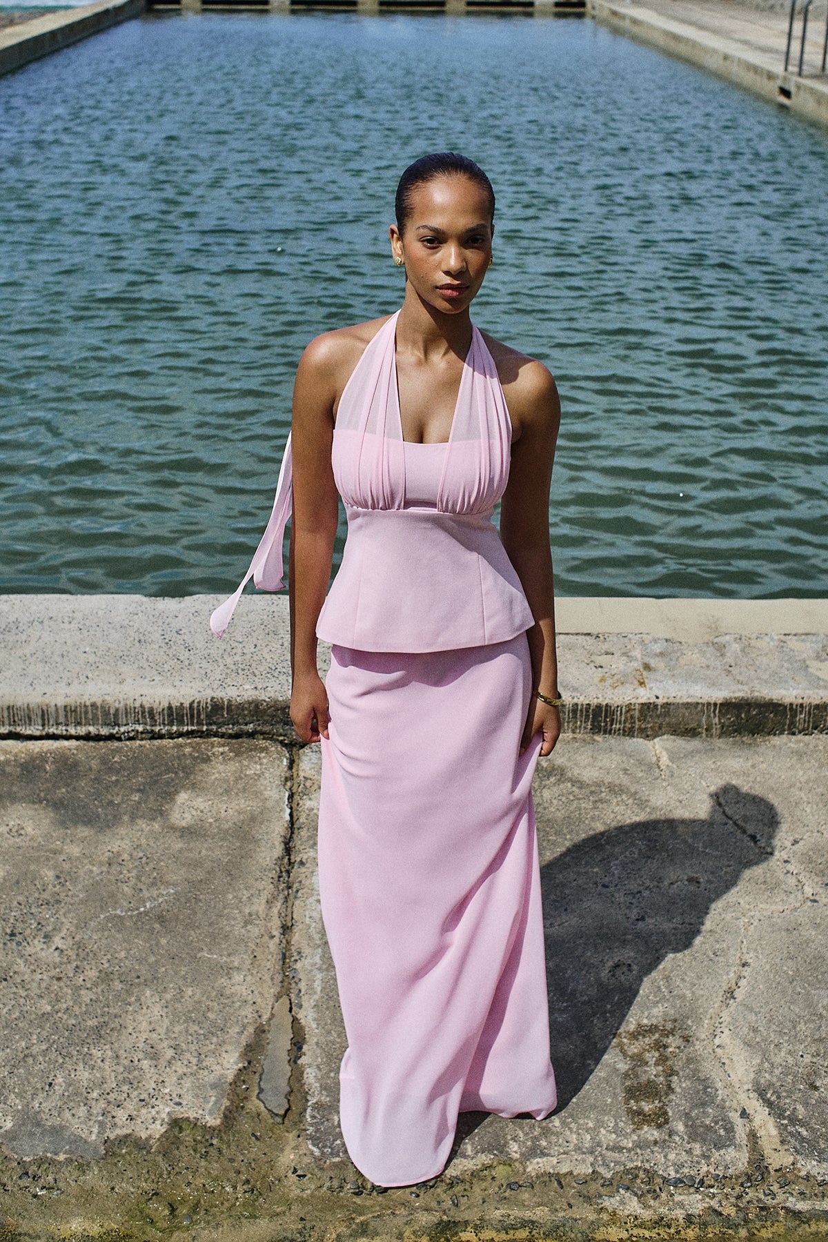 Perfect Stranger Lula Chiffon Maxi Skirt Pink