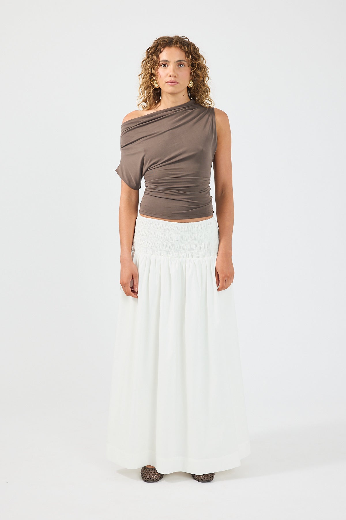 Perfect Stranger Harley Off Shoulder Top Brown