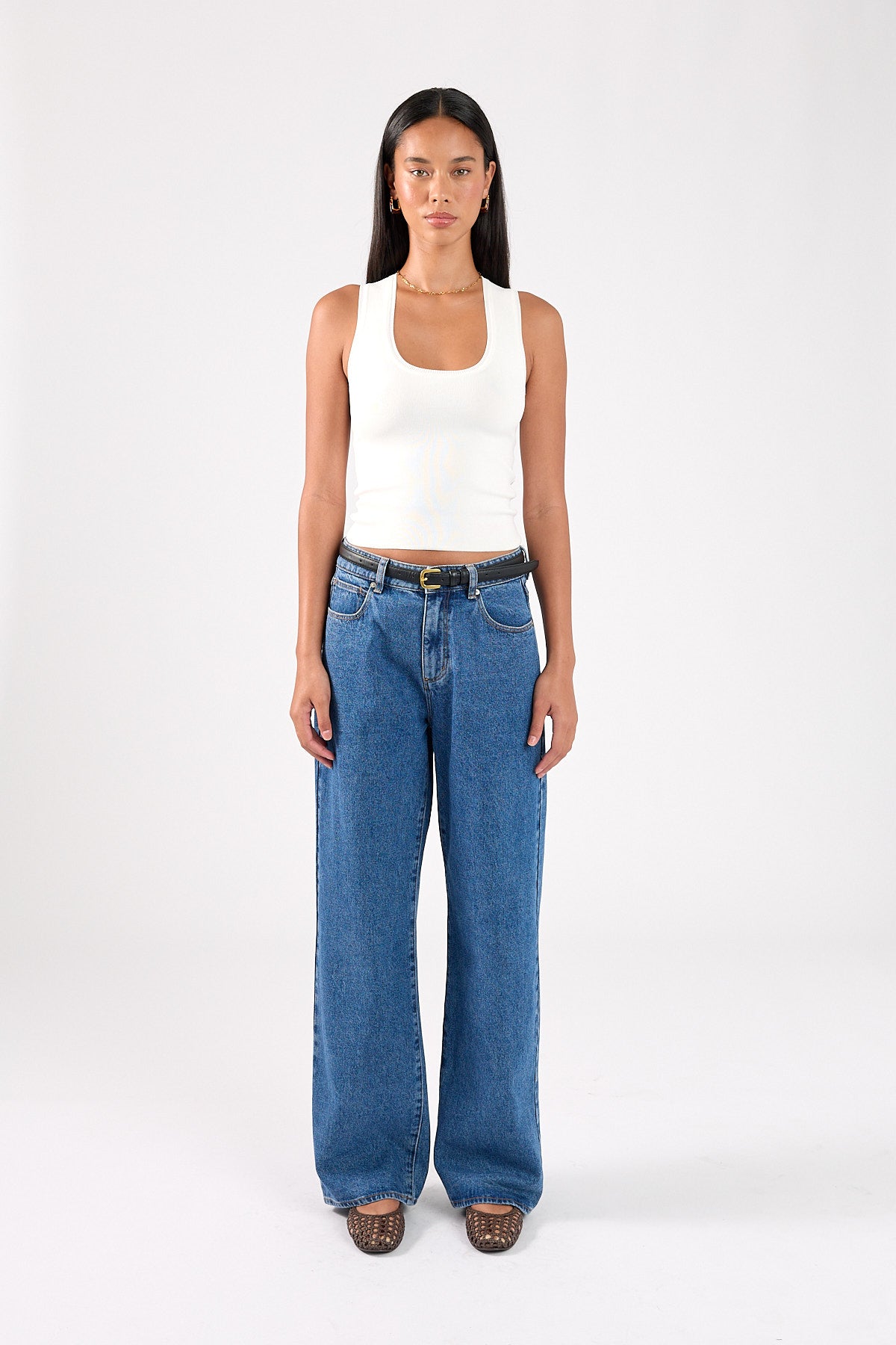 Perfect Stranger Sublime Knit Racer Top White