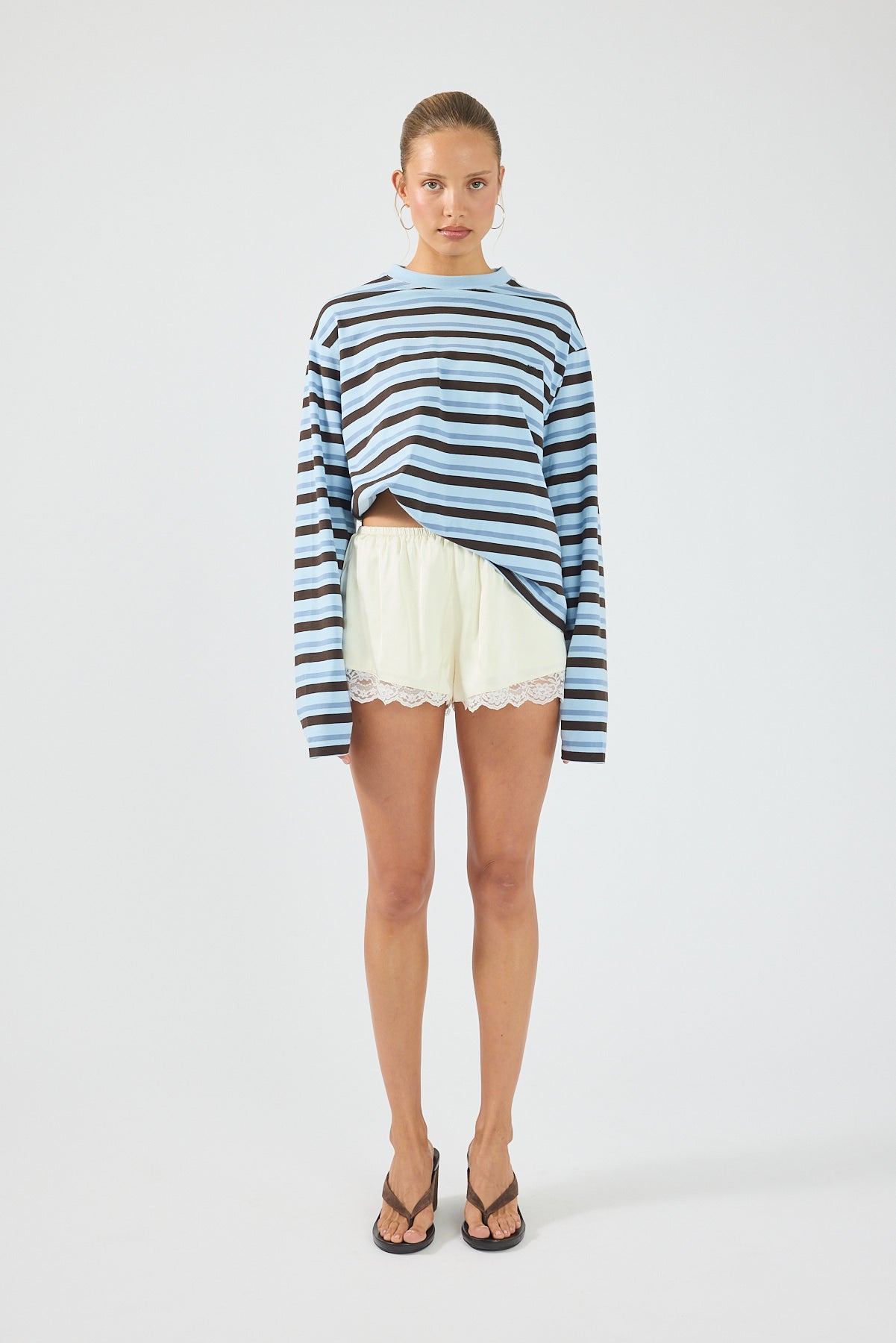 Perfect Stranger Campbell Stripe Long Sleeve T-shirt Blue Stripe